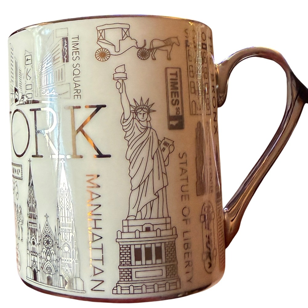 Torkia Gifts NYC Souvenir Mug One Size Silver Excellent Metallic‎ Landmarks